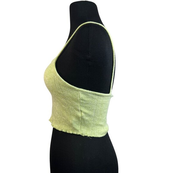 Forever 21 Light Green Ribbed Knit Cropped Tank Top XS - Picture 3 of 5